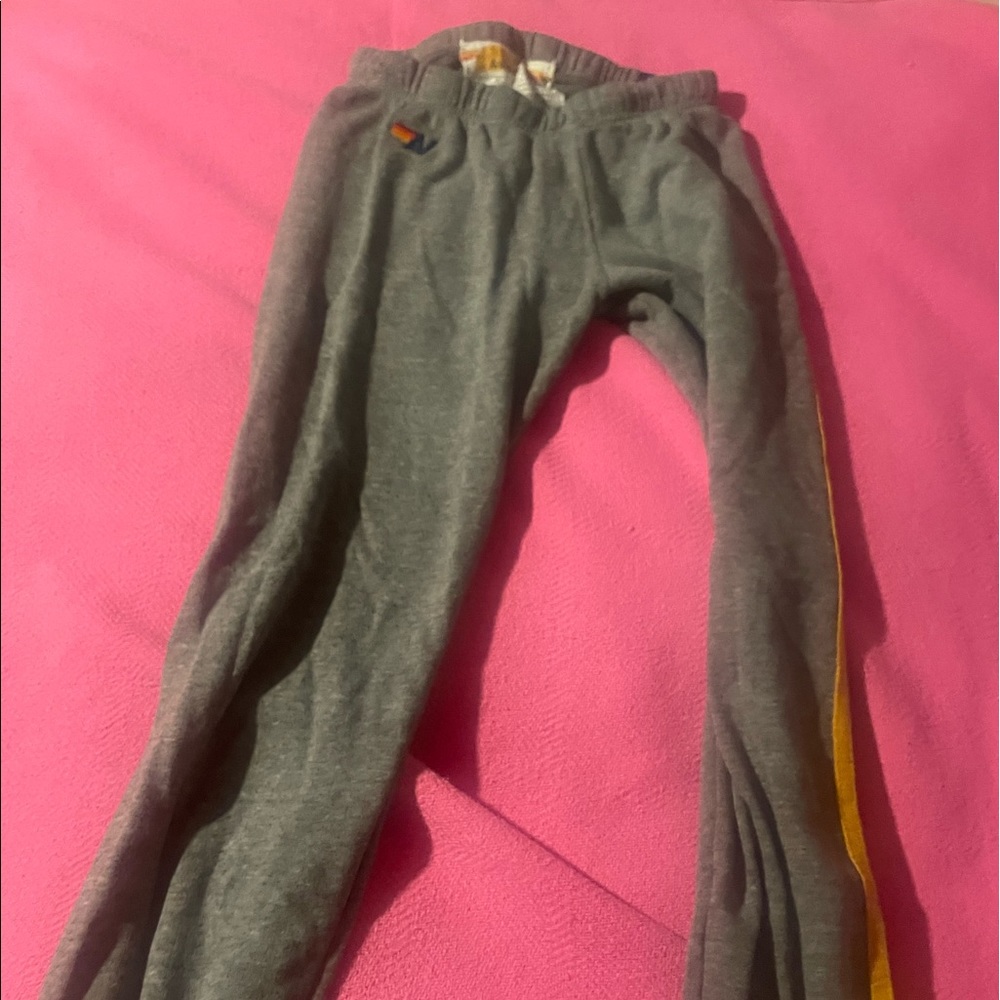 Aviator Nation classic 5 stripe sweatpants, heather grey